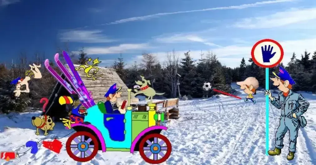 LuisSkier va de esquí con sus amigos
