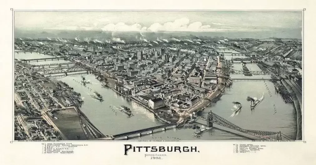 Litografía de Pittsburgh en 1902