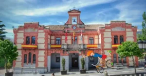 La 'bofetada' se produjo cuando bajaba por la Plaza de la Villa en la población de Rascafría.Todo el ancho de la calzada era atravesado por un enrejado que tapaba el paso de una cacera. La rueda delantera de la bicicleta se metió en el enrejado, yo caí al suelo y con la inercia que llevaba fui abrasándome la piel con el empedrado hasta que paré al chocar con el edificio que se ve al fondo (el Ayuntamiento) el cual vibró.Acabe con contusiones múltiples y, poniéndome la antitetánica.