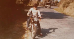 En el monte Hacho (Ceuta), con la Honda 750 Four