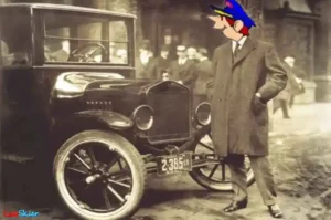 Luisy cuando recogió su primer Ford T, hace 'la tira' de años.